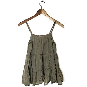 Green Free People Spaghetti Strap Top